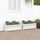 Houten plantenbak van geïmpregneerd grenenhout voor tuin en balkon - Wit / 2 - Bloempotten & plantenbakken