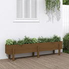 Houten plantenbak van massief grenenhout voor tuin en balkon - Honingbruin grenenhout / 160 x 30 x 38 cm / 1
