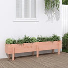 Houten plantenbak van massief grenenhout voor tuin en balkon - Natuurlijk douglashout / 160 x 30 x 38 cm / 1