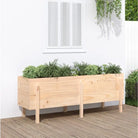 Houten plantenbak van massief grenenhout voor tuin en balkon - Natuurlijk grenenhout / 160 x 50 x 57 cm / 1