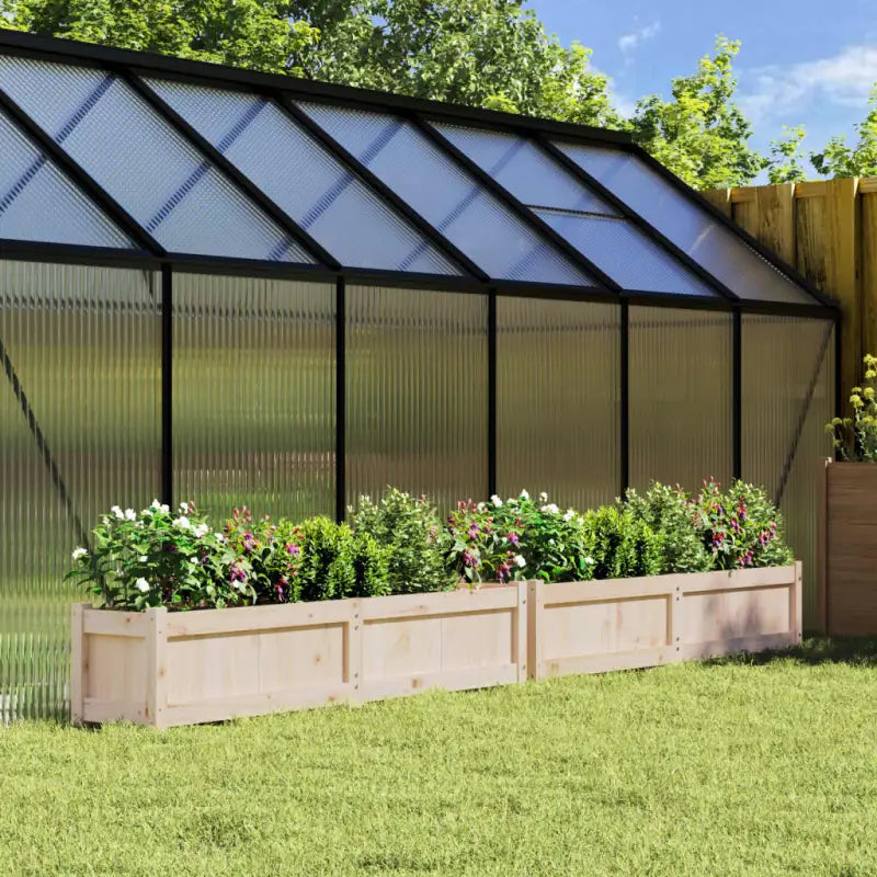 Houten plantenbak van massief grenenhout voor tuin en balkon decoratie - Natuurlijk grenenhout / 2 - Bloempotten &