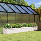 Houten plantenbak van massief grenenhout voor tuin en balkon decoratie - Wit grenenhout / 2 - Bloempotten &