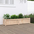 Houten plantenbak van massief grenenhout voor tuin en balkon decoratie - Natuurlijk grenenhout / 1 - Bloempotten &