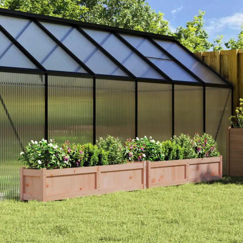 Houten plantenbak van massief grenenhout voor tuin en balkon decoratie - Natuurlijk douglashout / 2 - Bloempotten &