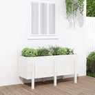 Houten plantenbak van massief grenenhout voor tuin en balkon - Wit grenenhout / 121 x 50 x 57 cm / 1 - Bloempotten &