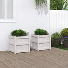 Houten plantenbakken van massief grenenhout voor tuin en balkon decoratie - Wit grenenhout / 2 - Bloempotten &