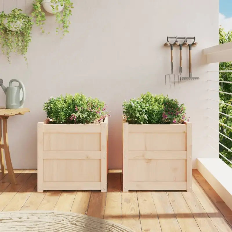 Houten plantenbakken van massief grenenhout voor tuin en balkon decoratie - Bloempotten & plantenbakken