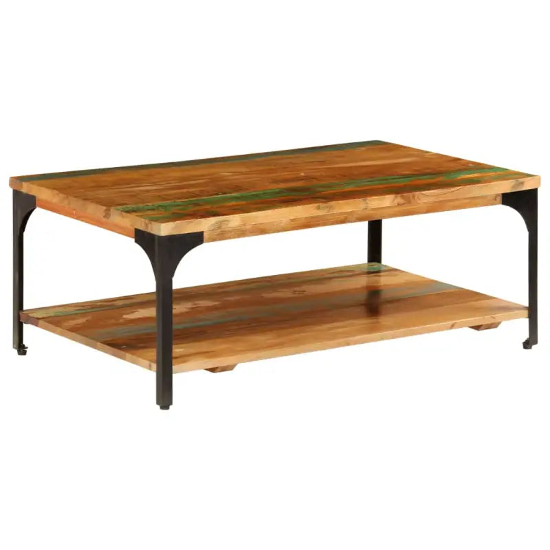 Houten salontafel met stevige constructie voor je woonkamer - 100 x 60 x 35 cm / 1 / massief gerecycled hout