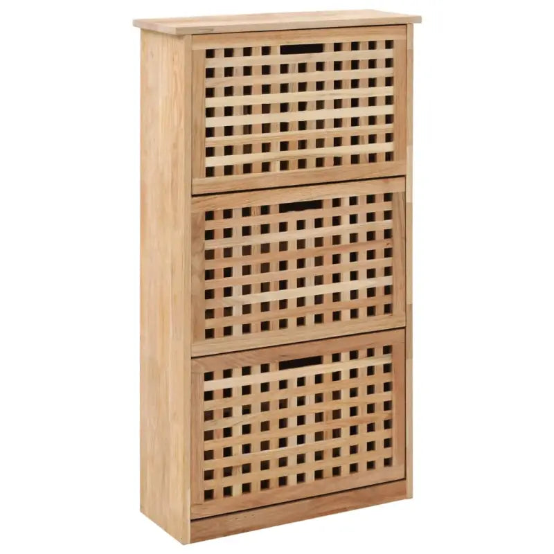 Houten schoenenkast van massief walnotenhout met wandbevestiging en ventilatie - 1 / 104 cm / 55 cm - Schoenenrekken