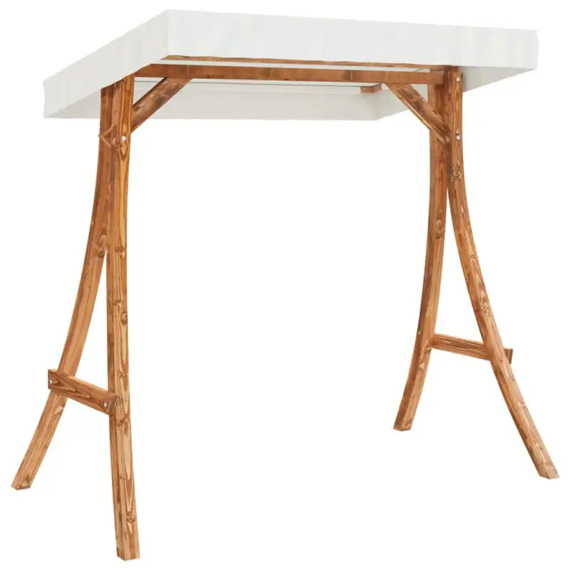 Houten schommelbank met luifel van massief vurenhout met teak afwerking - Schommelbanken