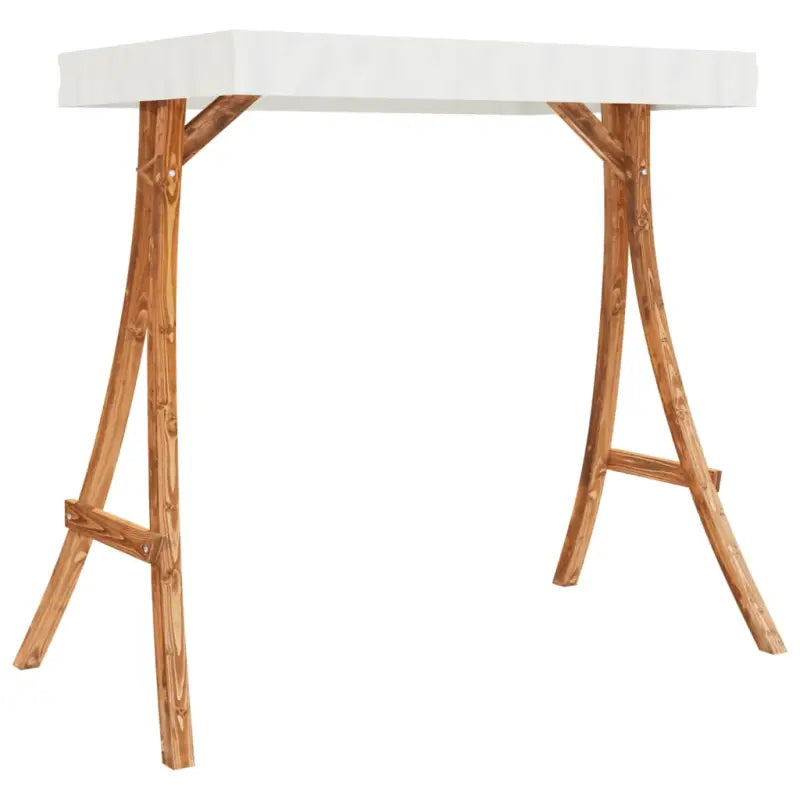 Houten schommelbank met luifel van massief vurenhout met teak afwerking - Schommelbanken