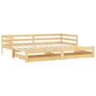 Houten slaapbank van massief grenenhout met comfortabele afmetingen - Bruin - Bedden & bedframes