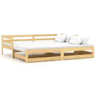 Houten slaapbank van massief grenenhout met comfortabele afmetingen - Bruin - Bedden & bedframes