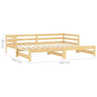 Houten slaapbank van massief grenenhout met comfortabele afmetingen - Bruin - Bedden & bedframes