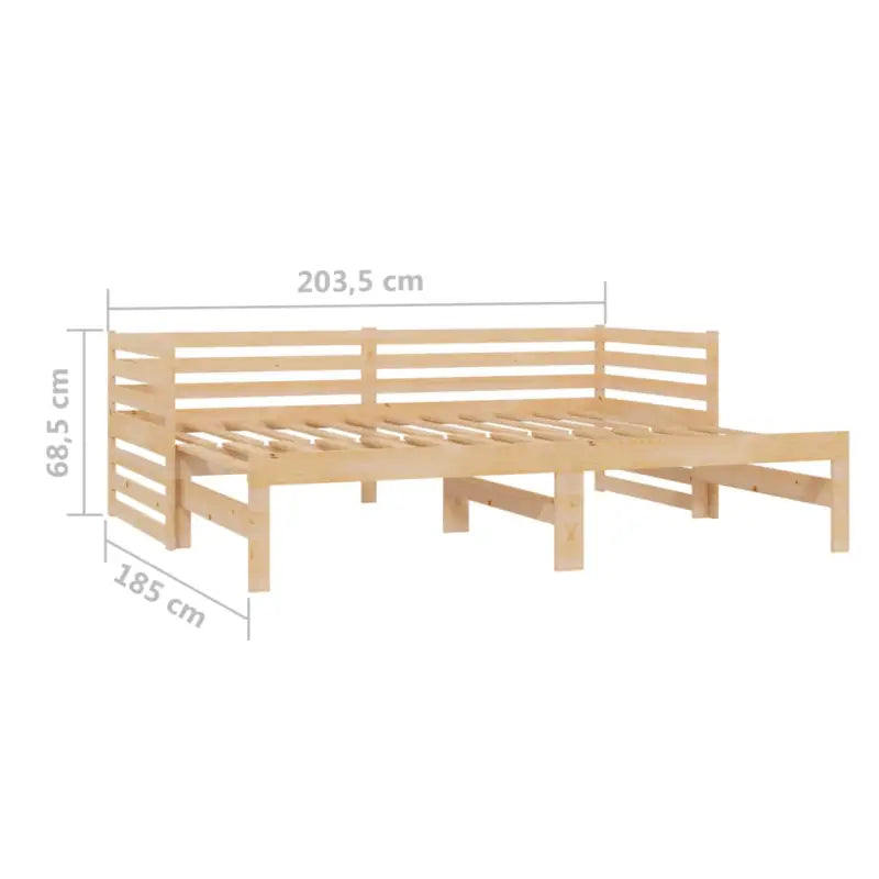 Houten Slaapbank van Massief Grenenhout met Goede Afmetingen - Bruin - Bedden & bedframes