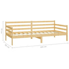 Houten slaapbank van massief grenenhout voor gasten en zitcomfort - Bruin - Bedden & bedframes