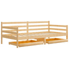 Houten slaapbank van massief grenenhout voor gasten en zitcomfort - Bruin - Bedden & bedframes