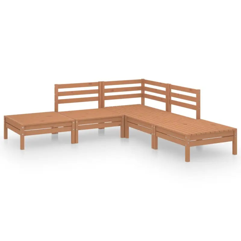 Houten tuinset met voetenbank en tafel van massief grenenhout - Tuinsets