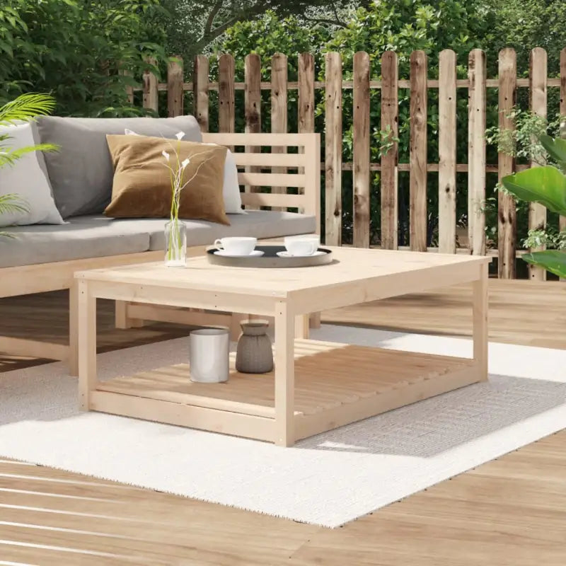 Houten tuintafel van massief grenenhout voor tuin en terras - Natuurlijk grenenhout / 121 x 82.5 x 45 cm / 1
