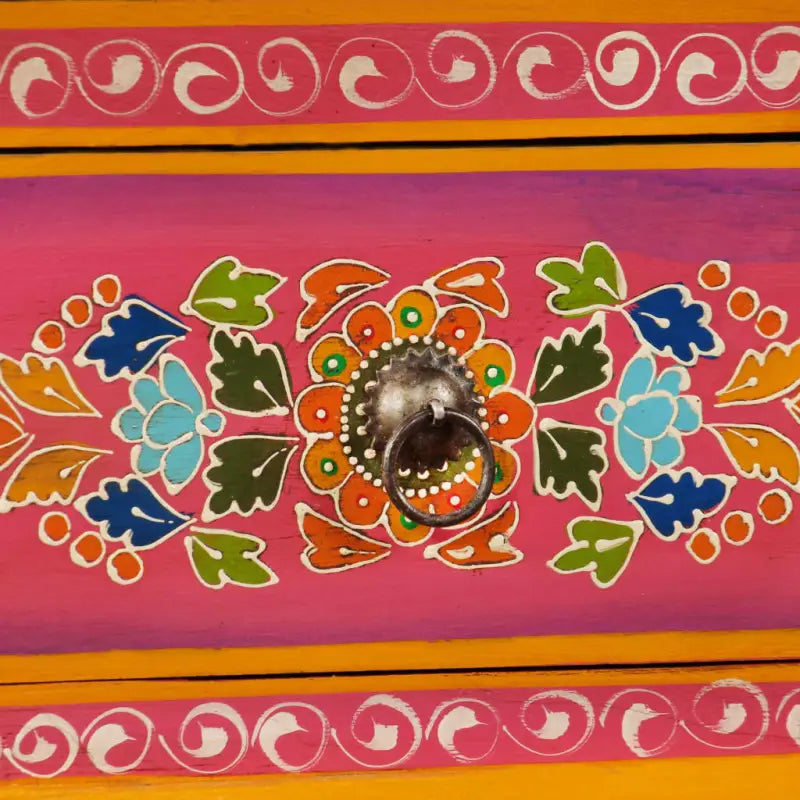 Houten Tv-meubel met decoratieve details van massief mangohout - Tv-meubels