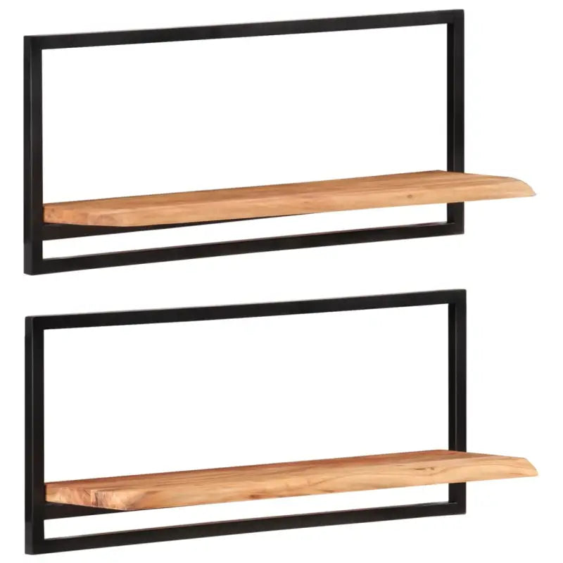 Houten Wandplanken van Massief Acaciahout voor Boeken en Decoratie - 80 x 25 x 35 cm / 2 / 1 - Wandplanken