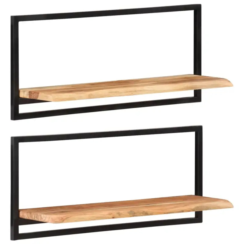Houten Wandplanken van Massief Acaciahout voor Boeken en Decoratie - 80 x 25 x 35 cm / 2 / 1 - Wandplanken