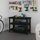 Houten werkbank van massief grenenhout voor een rustieke uitstraling - Zwart / 110.5 x 50 x 80 cm / 1 - Werkbanken