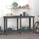 Houten werkbank van massief grenenhout voor je garage - Grijs / 140 x 50 x 80 cm / 1 - Werkbanken