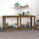 Houten werkbank van massief grenenhout voor je garage - Honingbruin / 180 x 50 x 80 cm / 1 - Werkbanken