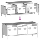 Industrieel tv-meubel met koudgewalst staal en verstelbare schroefpoten - Tv-meubels