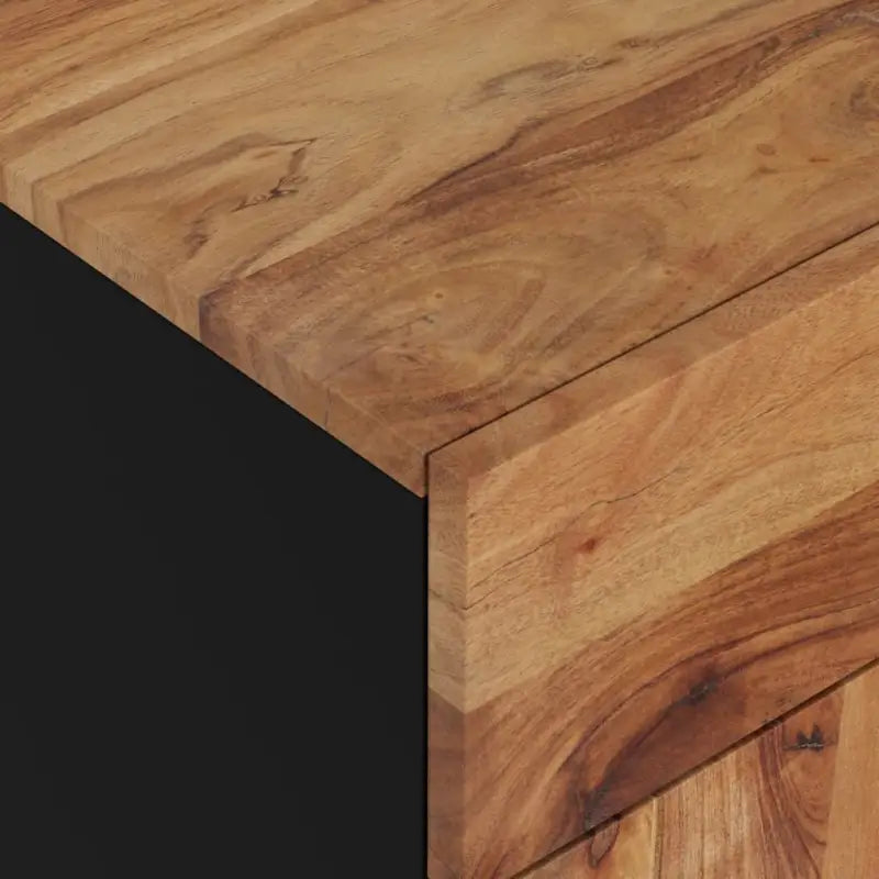 Industriel nachtkastje van massief acaciahout met metalen poten - Nachtkastjes