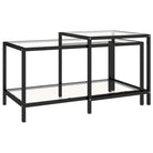 Industriële bijzettafels met gehard glas en gepoedercoat staal - Bijzettafels