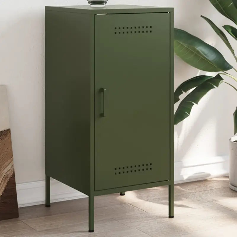 Industriële dressoir met koudgewalst staal en verstelbare schroefpoten - Groen / 1 - Dressoirs & buffetkasten