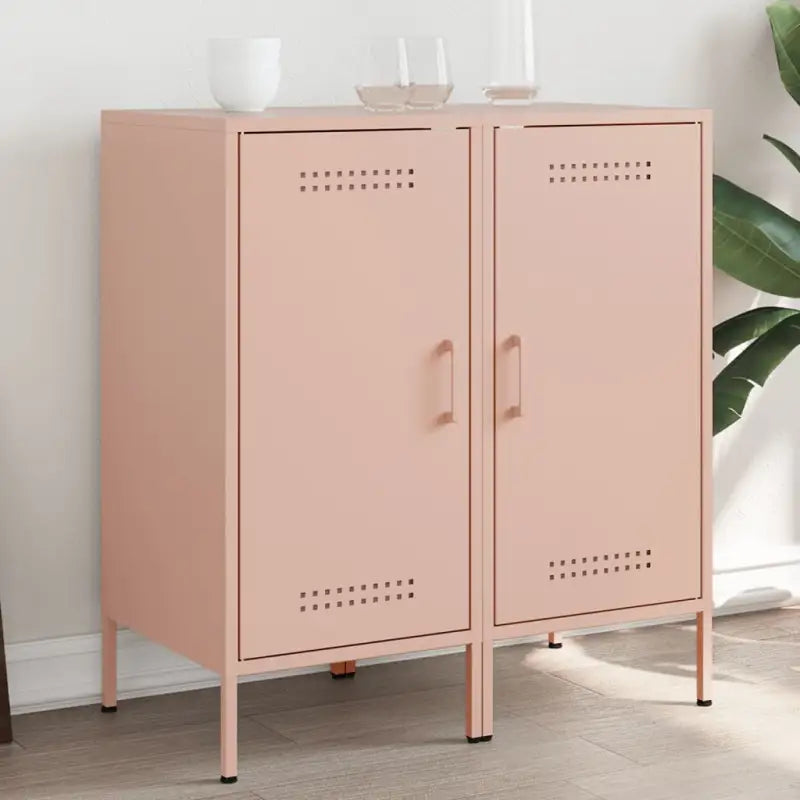 Industriële dressoir met koudgewalst staal en verstelbare schroefpoten - Roze / 2 - Dressoirs & buffetkasten