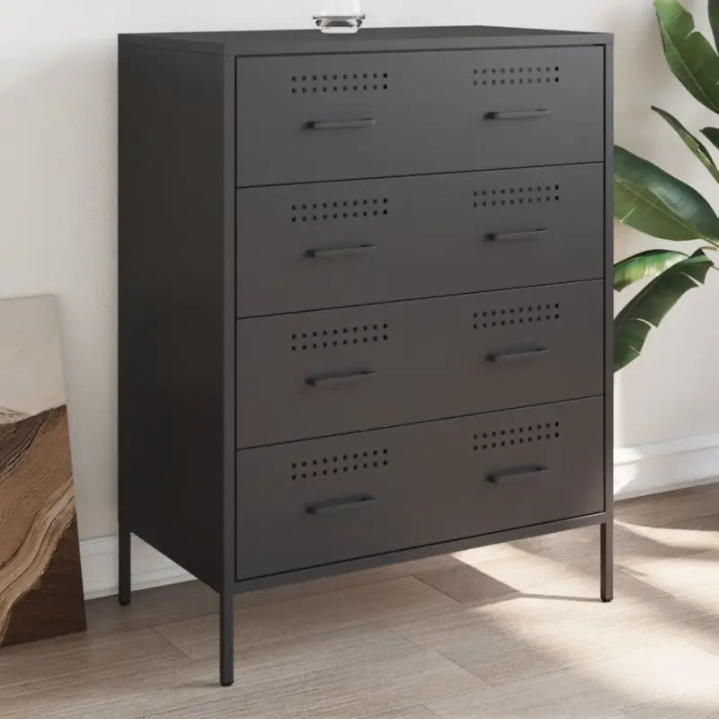 Industriële dressoir met stevig staal voor woon en slaapkamer - Zwart / 1 - Dressoirs & buffetkasten