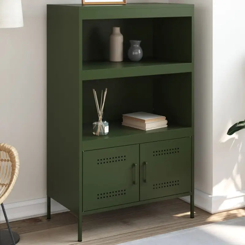 Industriële hoge kast voor woonkamer of slaapkamer duurzame stijl - Groen / 1 - Dressoirs & buffetkasten