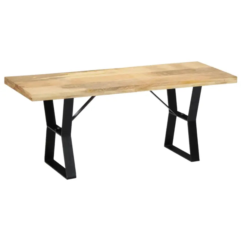 Industriële houten bankje voor keuken en eettafel van massief mangohout - Bruin / 110 cm - Keuken- & eettafelbanken