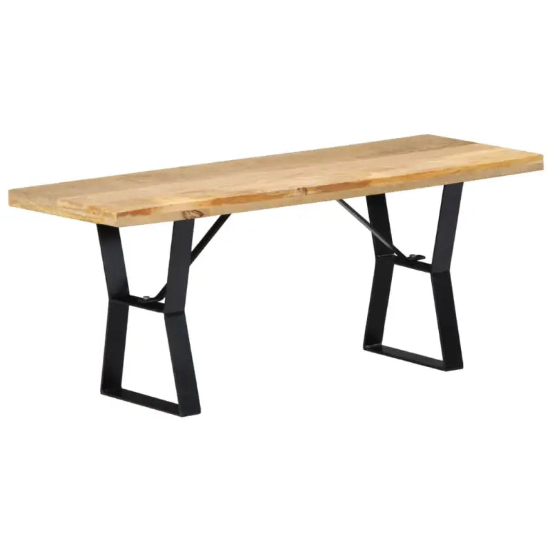 Industriële houten bankje voor keuken en eettafel van massief mangohout - Bruin / 110 cm - Keuken- & eettafelbanken