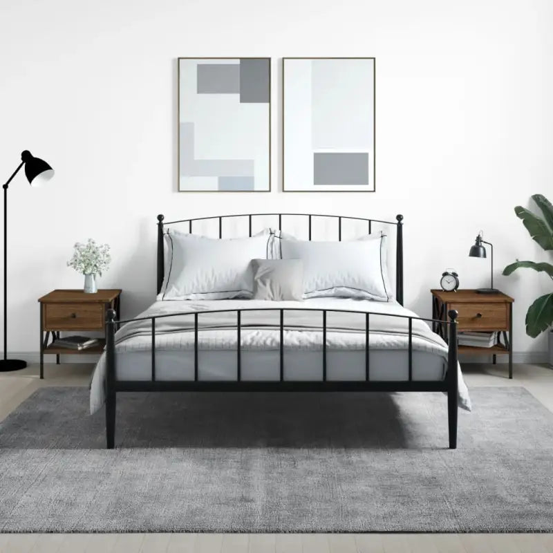 Industriële nachtkastjes met verstelbare poten en grijs sonoma eiken look - bruin eikenkleur / 2 - Nachtkastjes