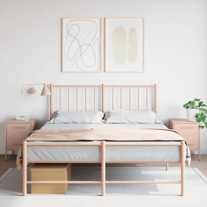 Industriële nachtkastjes van stevig staal voor eenvoudig schoon en duurzaam gebruik - Roze / 2 - Nachtkastjes