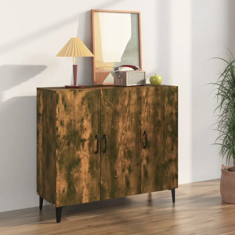 Industriële stijl dressoir van bewerkt hout met hoge kwaliteit - Gerookt eiken / 1 - Dressoirs & buffetkasten
