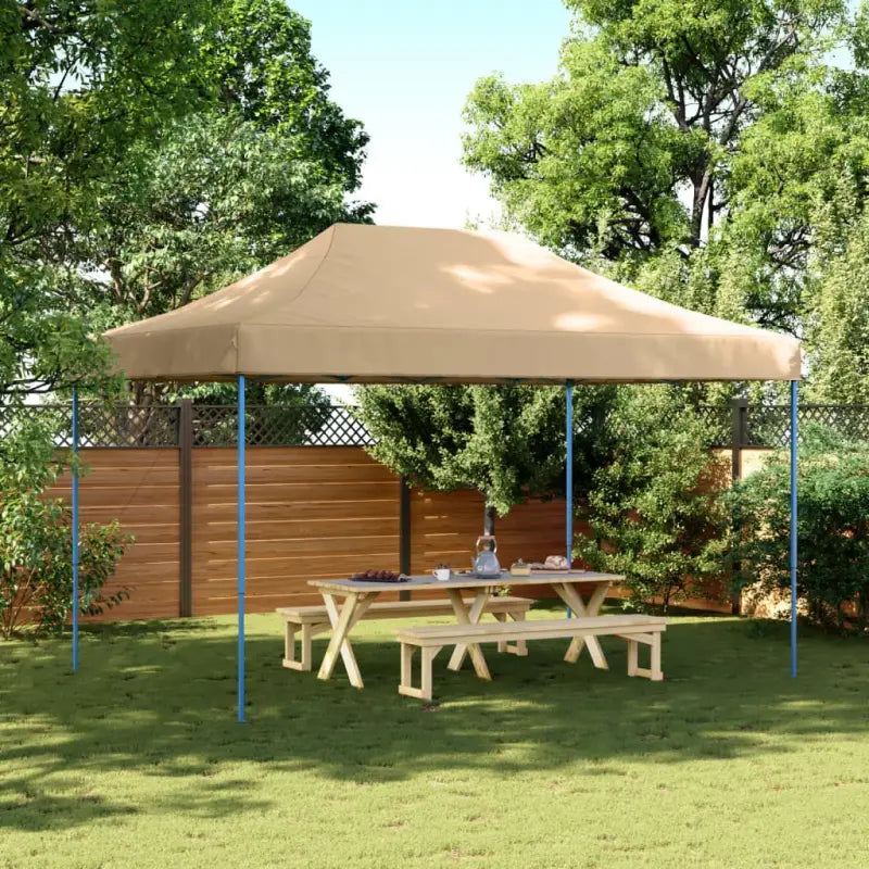 Inklapbare partytent met gepoedercoat staal voor buitenactiviteiten - Beige / 1 / Zonder zijwand - Partytenten &