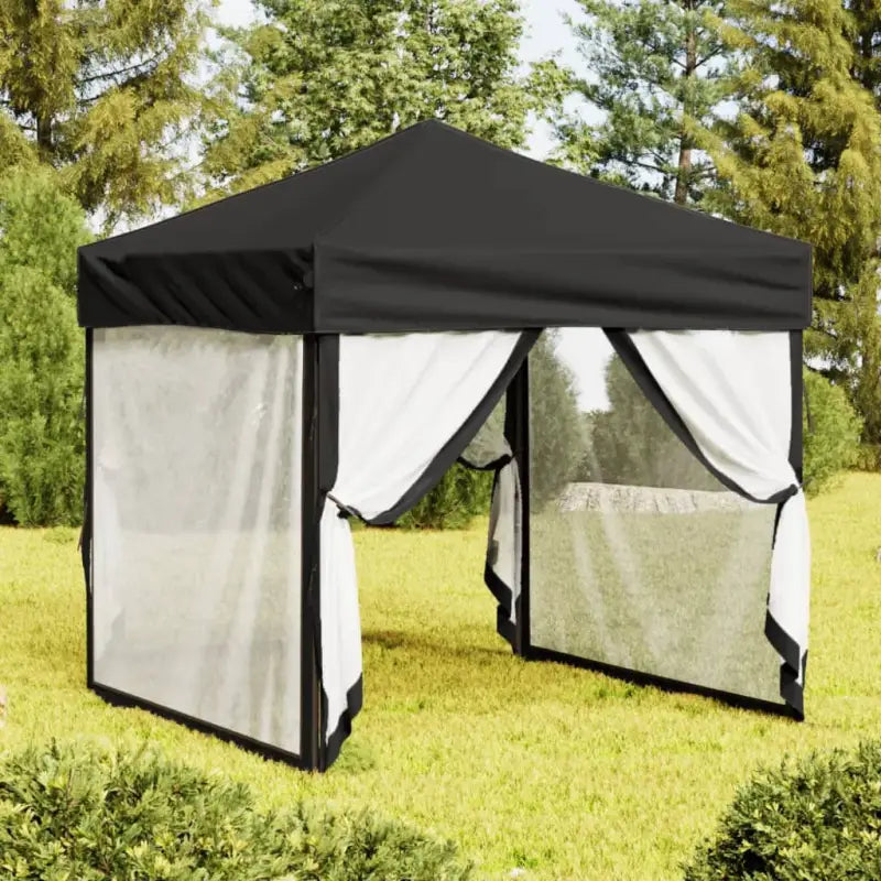 Inklapbare partytent van 210d Oxford stof met zilverkleurige coating - Zwart / 2 x 2 m / 1 - Partytenten & prieëlen