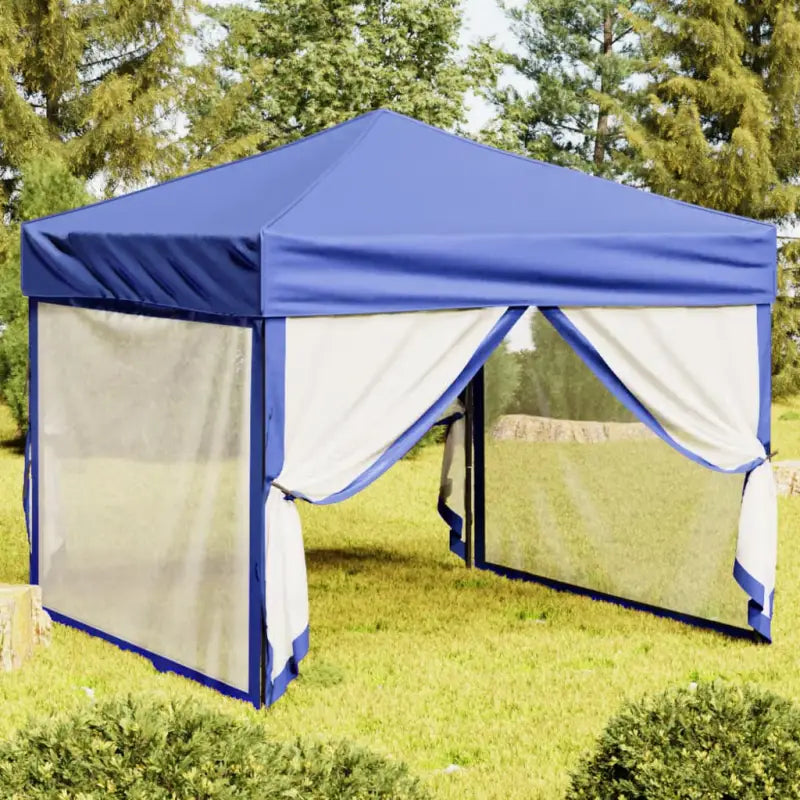 Inklapbare partytent van 210d Oxford stof met zilverkleurige coating - Blauw / 3 x 3 m / 1 - Partytenten & prieëlen