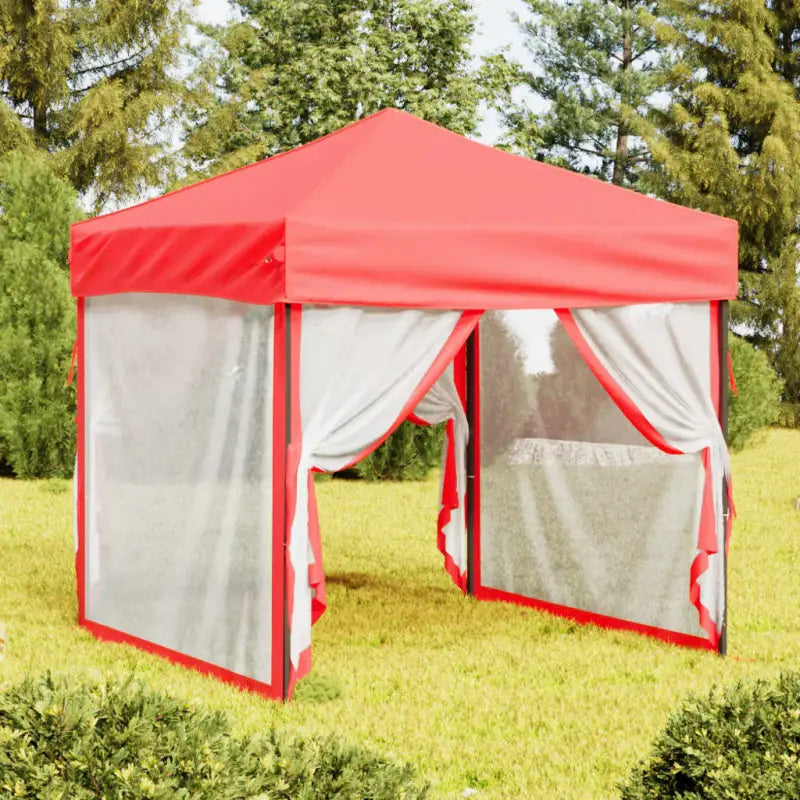 Inklapbare partytent van 210d Oxford stof met zilverkleurige coating - Rood / 2 x 2 m / 1 - Partytenten & prieëlen