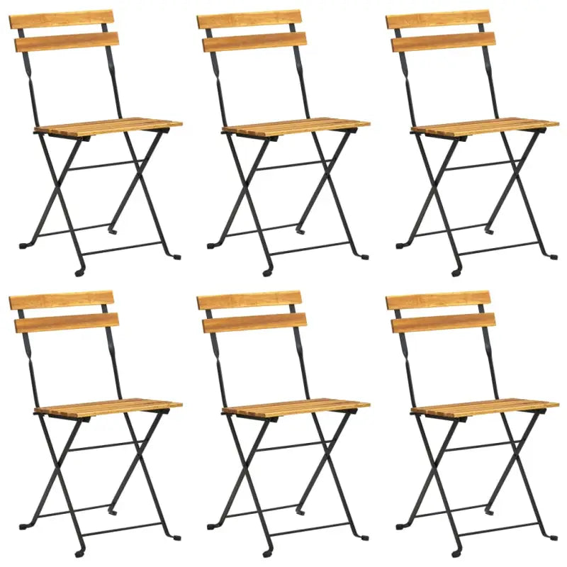 Inklapbare tuinstoelen van massief acaciahout met stalen frame - Tuinstoelen