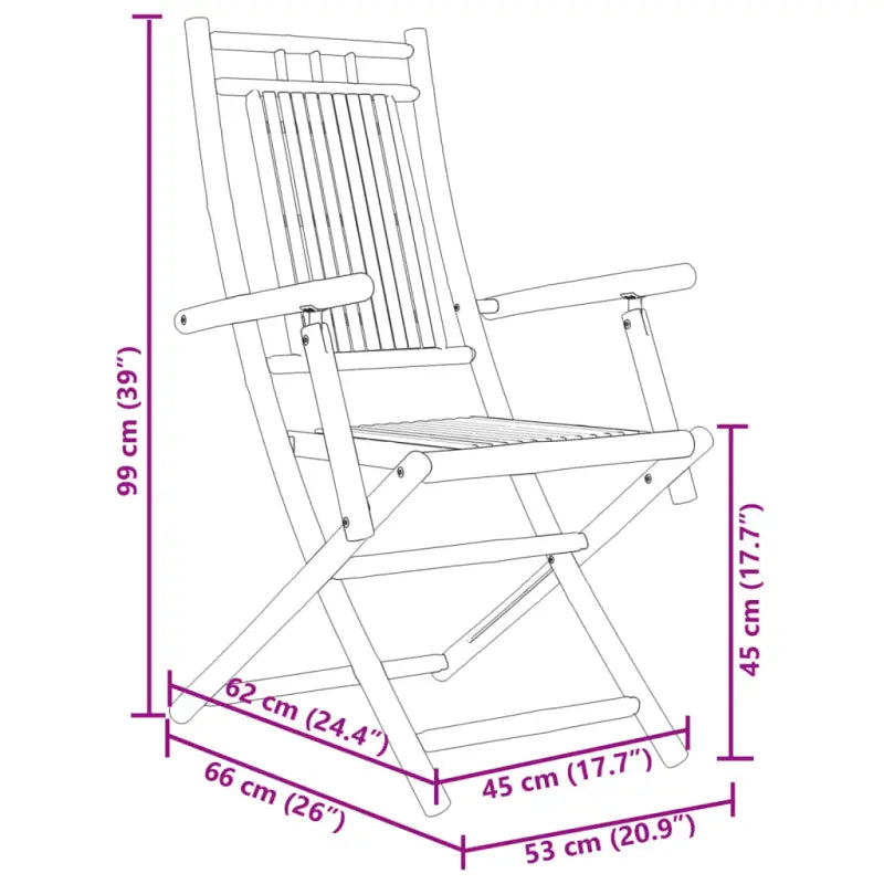 Inklapbare tuintafel en tuinstoel bamboe tuinset voor buiten gebruik - Tuinsets