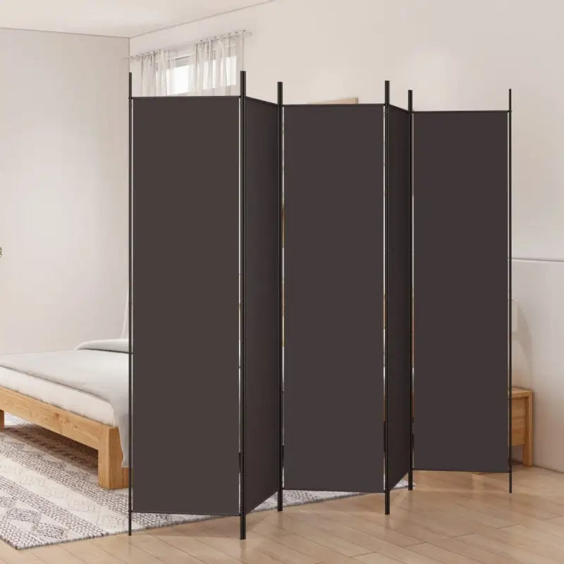 Kamerscherm met ademende stof voor privacy en sfeervolle indeling - Bruin / 250 x 200 cm / 5 - Kamerschermen