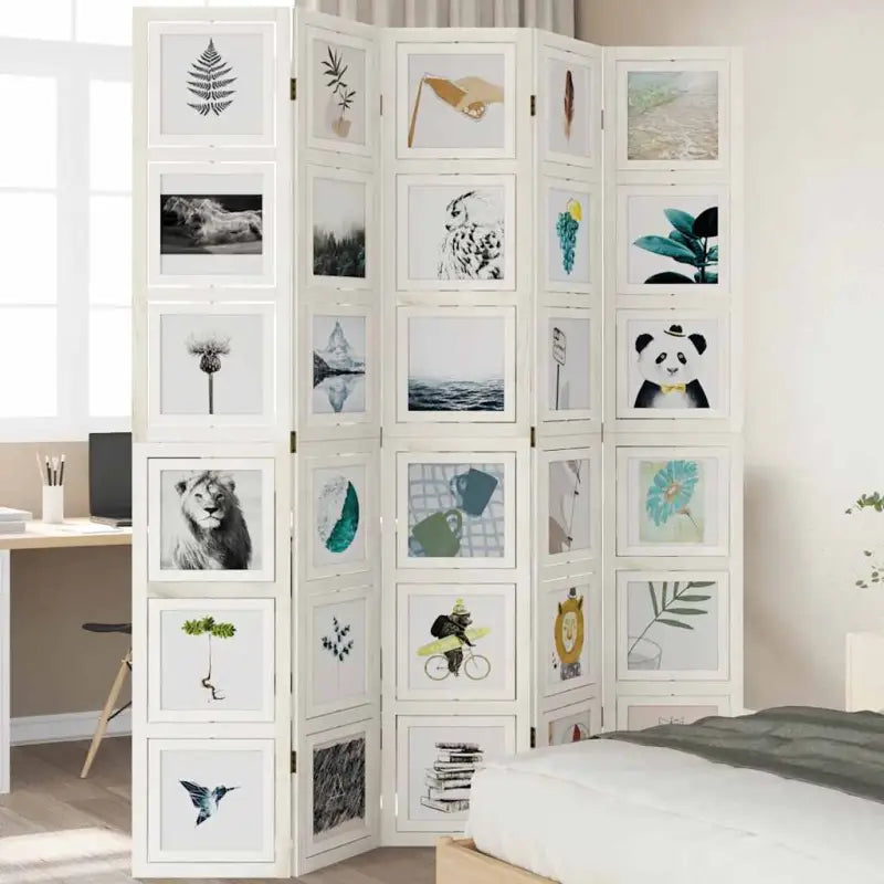 Kamerscherm van massief paulowniahout voor gebruik binnenshuis - 40 x 220 cm / 5 - Kamerschermen