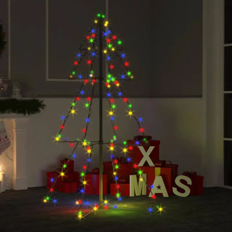Kerstkegelboom met krachtige LED’s voor sfeervolle versiering - Multikleur / 120 x 78 cm / 1 - Kerstbomen